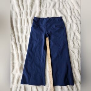 Seahorse Athletic Yoga Pants Large  Navy Blue Activewear Flare Pockets R…